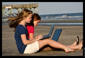 Homework on the beach