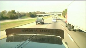 "State trooper" posted on front of semi